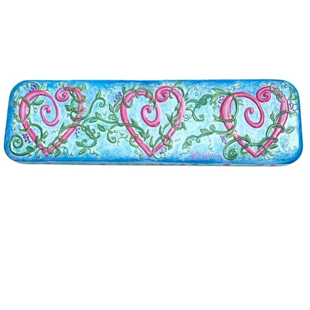 2. Brighton Decorative Heart & Vine Metal Tin Box